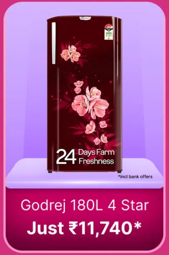 Image of Godrej 180 L Refrigerator @ ₹11740 on Flipkart big Billion Days Sale