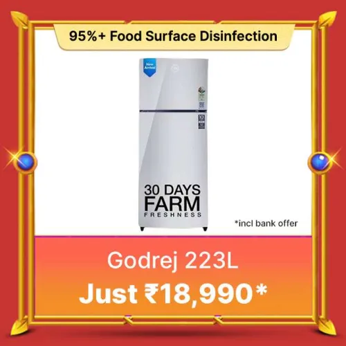 Image of Godrej 223 L Refrigerator @ ₹18990 on Flipkart big Billion Days Sale
