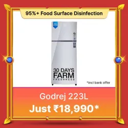 Godrej 223 L Refrigerator @ ₹18990 on Flipkart big Billion Days Sale