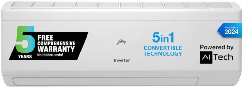 Image of Godrej 5-In-1 Convertible 2024 Model 1.5 Ton 5 Star Split Inverter AC