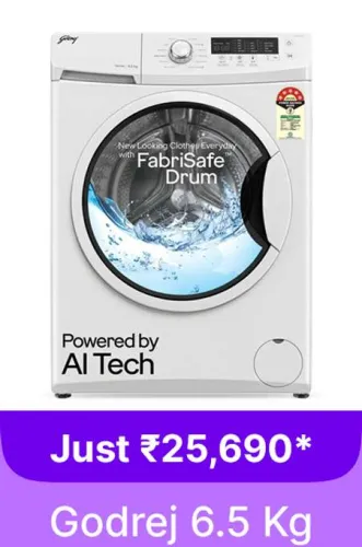 Image of Godrej 6.5 kg Washing Machine @ ₹25690 on Flipkart big Billion Days Sale