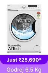 Godrej 6.5 kg Washing Machine @ ₹25690 on Flipkart big Billion Days Sale