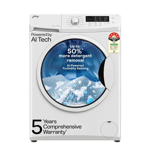 Image of Godrej 8 Kg 5 Star AI Powered Inbuilt Heater Fully Automatic Washing Machine 