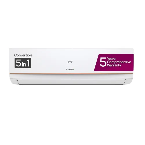 Image of Godrej 1.5 Ton 3 Star, 5 Years Comprehensive warranty, 5-In-1 Convertible, Inverter Split AC (Copper, I-Sense Technology