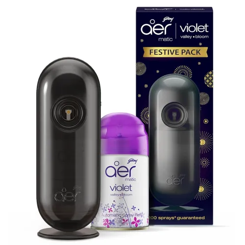 Image of Godrej aer Matic Kit (Machine + 1 Refill) - Automatic Room Fresheners with Flexi Control Spray | Violet Valley Bloom | 2