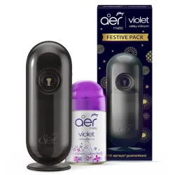 Godrej aer Matic Kit (Machine + 1 Refill) - Automatic Room Fresheners with Flexi Control Spray | Violet Valley Bloom | 2