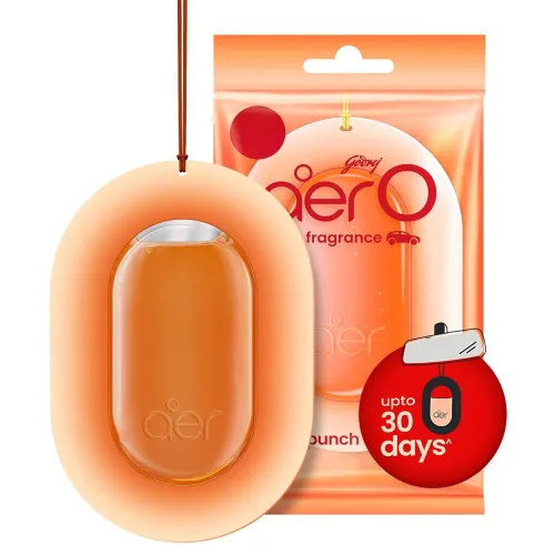 Image of Godrej aer O – Hanging Car Air Freshener – Orange Punch (7.5g) | Gel Lasts up to 30 days | Car Accessories