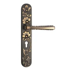 Godrej Mortise Lock | Handle Lock Set for Main & Bedroom Door| Arsa Bel 350 mm Plate Handle | 240 mm Eco Lock Body | 60 mm Eco Pin Cylinder 1CK | Antique Brass| 5 Year Warranty