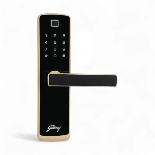 Image of Godrej Smart Lock I Catus Connect I Digital Lock for Wooden Door | 5 in 1 Access I WiFi I Fingerprint I RFID Card I PIN 