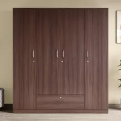 Godrej EWA 4-Door Wardrobe – Brown, 8 Shelves, 1 Drawer