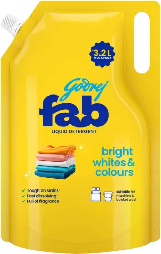 Image of Godrej Fab Refill Pouch for Machine and Hand Wash Fresh Liquid Detergent  (3.2 L)