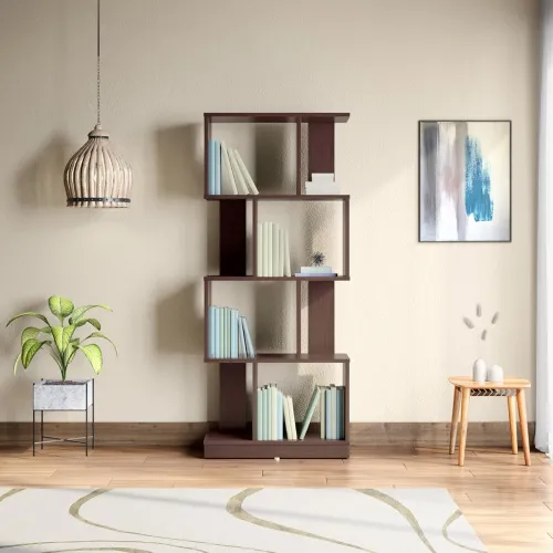 Image of GODREJ INTERIO EWA Engineered Wood Book Shelf, 1-Year Warranty, Brown, Particle Board