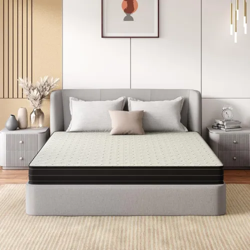 Image of GODREJ INTERIO Mattress Restomagic Dual Comfort King Size Mattress (75 x 70 x 5), 5-Years Warranty, Cream and Dark Grey