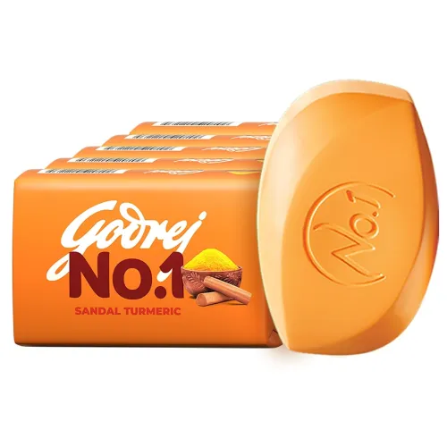 Image of Godrej No. 1 Sandal & Turmeric Soaps – Pack of 5 (100g each) 