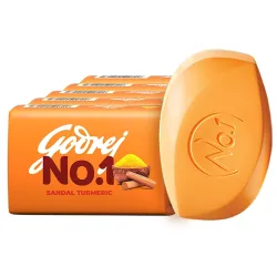 Godrej No. 1 Sandal & Turmeric – Pack of 5 (100g each) | Soaps For Bath | Long-Lasting Fragrance