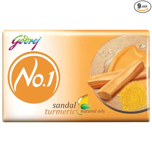 Image of Godrej No. 1 Bathing Soap Sandal & Turmeric Pack of 9 (150g each)