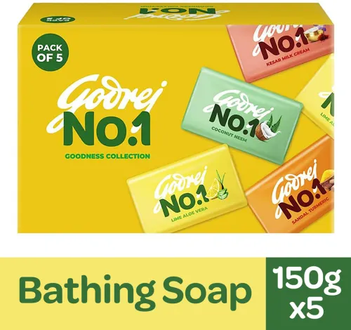 Image of Godrej No.1 Goodness Collection Bath Soap (5 x 150 g)