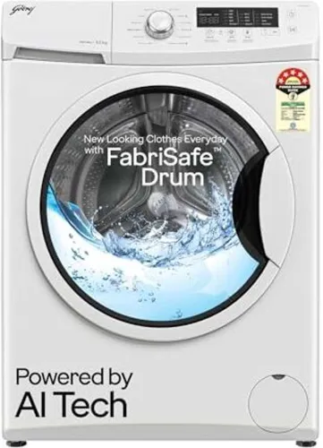 Image of Godrej 6.5 kg AI Powered, FabriSafe Drum, Eco Wash Fully Automatic Front Load White (WFEON CRS 6510 5.0 FKEDM E GLWH)