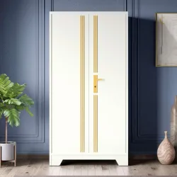 GODREJ INTERIO Almirah Centurion Plus 2-Door Steel Almirah, Cupboard for Clothes (Bond White), 1-Year Warranty, 2 Motion