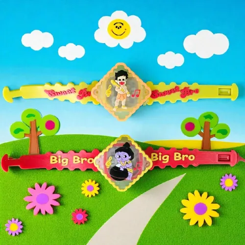 Image of Gods Traditional Character Set of 2 Rakhi for Kids