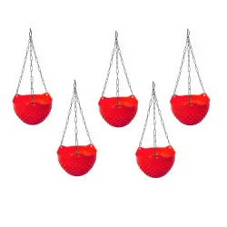 Go Hooked Plastic Hanging Planters Round Pack of 5