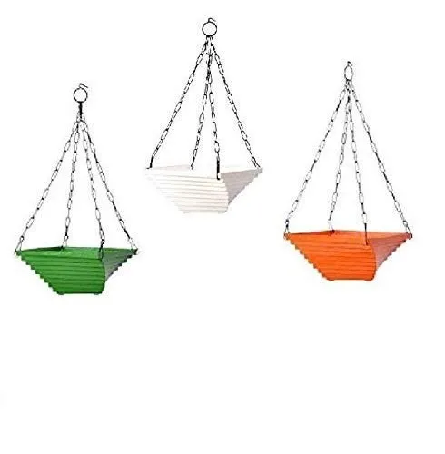 Image of Go Hooked Gardening Hanging Pots | Twister Hanging Planter (Multicolor, 9 Inch, Set of 3)