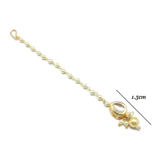Image of Gold Plated Small Size Maangtikka for Baby Girl