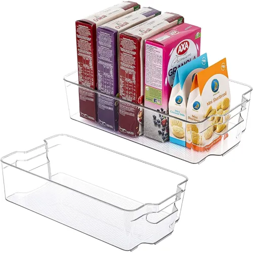 Image of Golden Bird Clear Plastic Pantry Organizer Bins Set,Food Storage Bins