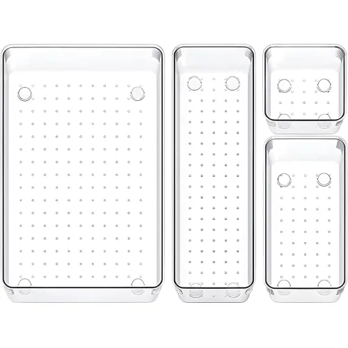Image of Golden Bird Clear Drawer Organizer Trays (4Pcs)