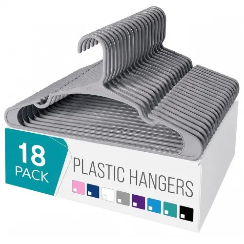 Image of Golden Bird Pack of 18 Premium Plastic Hanger Clothes Hangers for Hanging, Elevate Your Wardrobe Organization Space Savi