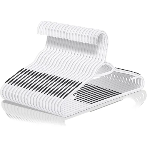 Image of Golden bird Plastic Gripped Clothes Hangers (Black, Pack of 10)