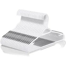 Golden bird Plastic Gripped Clothes Hangers (Black, Pack of 10)
