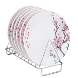 Golden Fish Unbreakable Melamine Printed Half Plates (Set of 6)