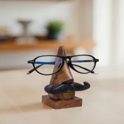 Golden Peacock Wooden Nose-Shaped Spectacle Showpiece