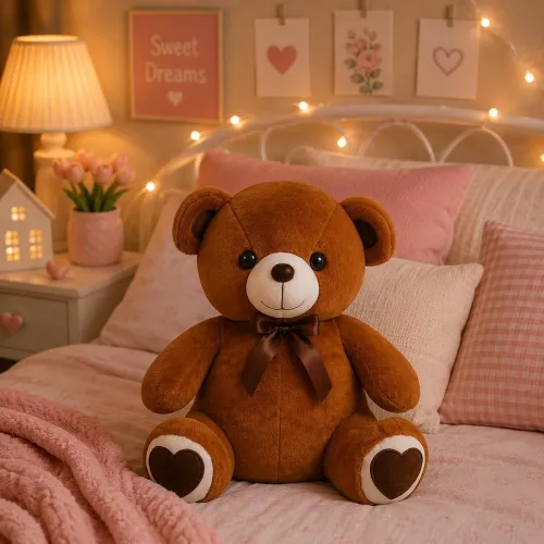 Image of GOLDENHUB TOYS 40 cm Plush Teddy Bear with Heart Patch