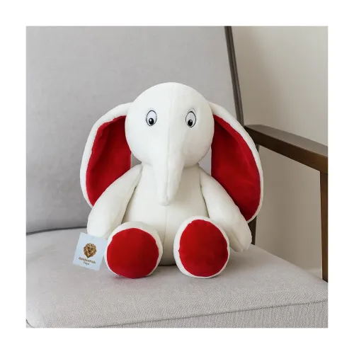 Image of GOLDENHUB Soft Plush White Flappy Leg Elephant Toy, 35 cm Toys for Kids