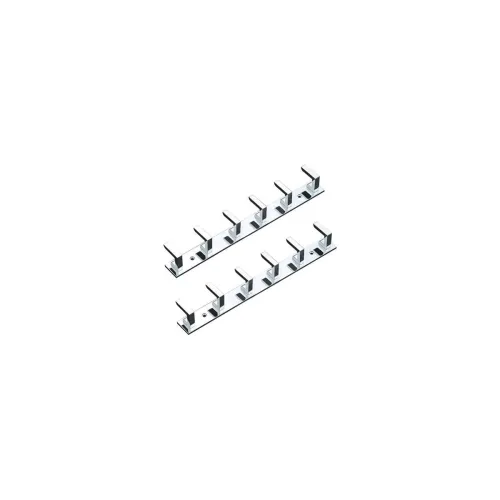 Image of Goldfinch Stainless Steel Classy 6 Pin Cloth Hanger Door Wall Hooks Rail Set for Hanging Clothes, Towel (Pack of 2)