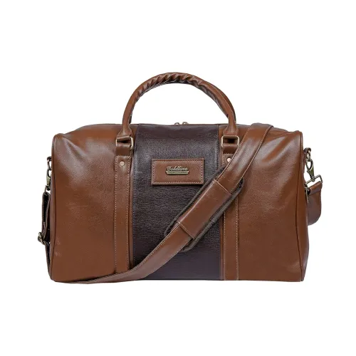 Image of GOLDLINE Vegan Leather Stylish & Spacious Travel Duffle Bag /Leather Gym Bag/Leather Duffle Bag for Men and Women (Water