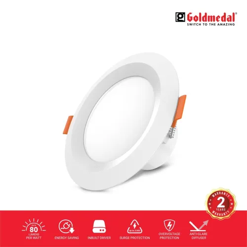 Image of Goldmedal 5W LED Round Downlight with Junction Box, Pack of 1