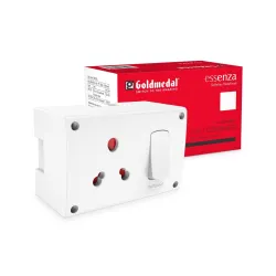 Goldmedal Essenza 16A Modular Switch Socket with Junction Box | 3 in 1 Heavy-Duty Power Socket with Switch | Ideal for H