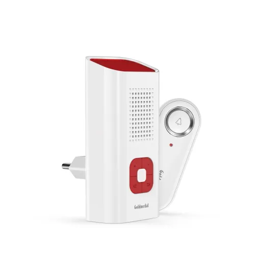 Image of Goldmedal Exo Plug-In Wireless Door Bell for Home & Office | Cordless Calling Bell with Remote | Multiple Ringtones | 10