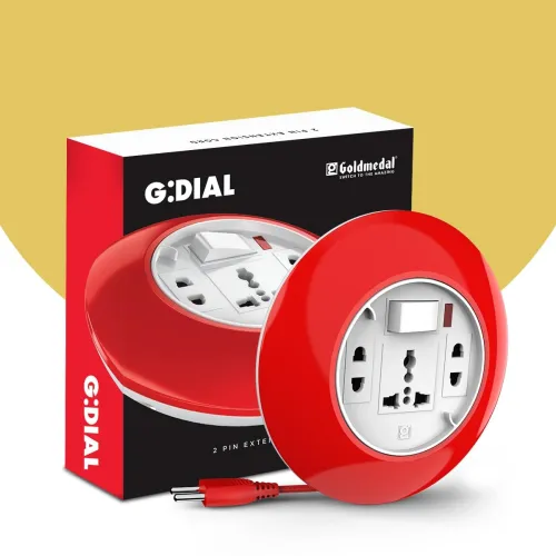 Image of Goldmedal G-Dial 2 Pin Plug 5-Meter Extension Cord | Universal Socket & 2-Pin Sockets | 