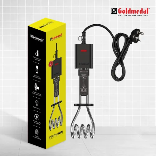 Image of Goldmedal Intense 1000W Immersion Heater – Stainless Steel | Bucket Guard for Ultimate Safety | 