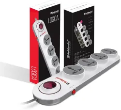 Goldmedal Logica 4x1 SPIKE GUARD 4 Socket Extension Boards (White, 2 m)