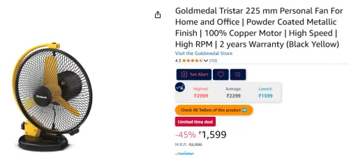 Image of Goldmedal Tristar 225 mm Personal Fan