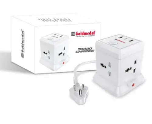 Image of Goldmedal Turbocharge 4+3 Power Strip (2 m, With USB Port)