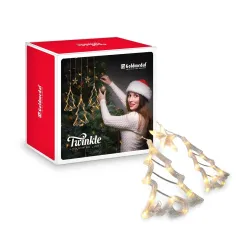 Goldmedal Twinkle LED String Light | 12 Ft Decorative Light with 6 Small Star & 6 Large Trees | Warm White (3000K) | Festive Lights for Diwali, Christmas & Home Decoration