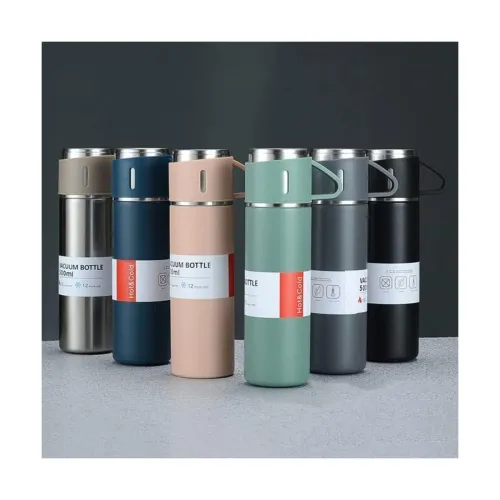 Image of GoldPaddy 500ml Stainless Steel Thermo Bottle with 2 Cups – Gift Set
