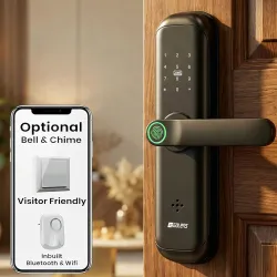 Golens X3 Smart Door Lock (New Launch) | 8-in-1 Biometric Digital Door Lock | Fingerprint, PIN, RFID Card, OTP, WiFi, Bluetooth, App & Mechanical Key | Keyless Smart Lock for Main Door, Home...