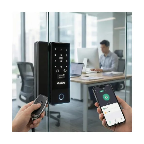 Image of Golens X37 Smart Glass Door Lock for Home/Office | WiFi | 6 Ways Unlocking